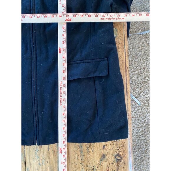 Giacca Women’s Hooded Black Wool Blend‎ Zip-Up Coat 1X Warm Stylish Jacket - Picture 7 of 8